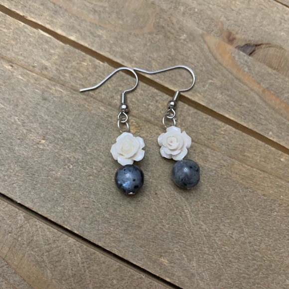 Handmade Jewelry - 3 for $25 Handmade Labradorite Rose Earrings